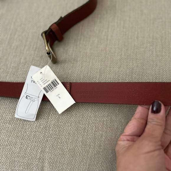 Women’s double wrap around Brown Leather Belt - Picture 2 of 4